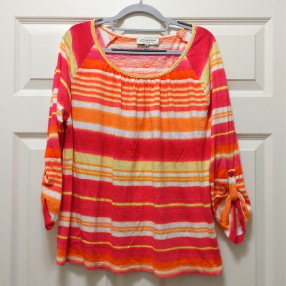 Jones New York Striped Top 1X - Picture 1 of 8